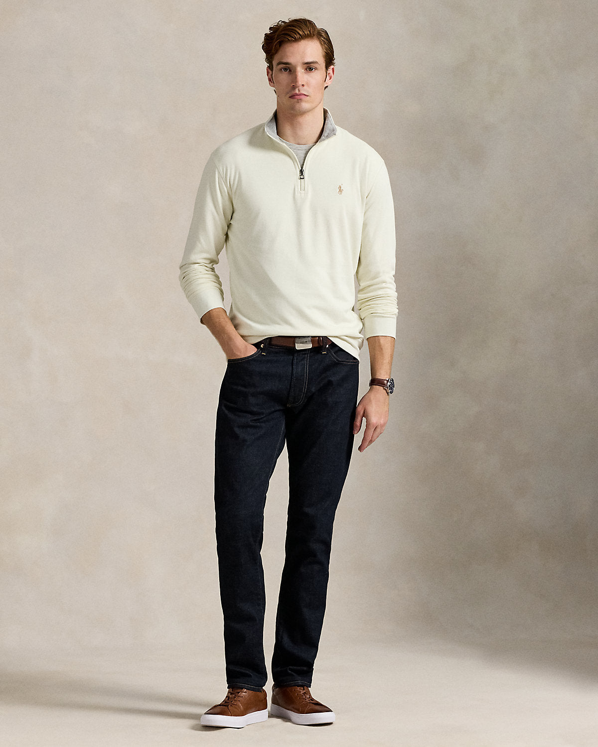 Ralph Lauren Luxury Jersey QuarterZip Pullover