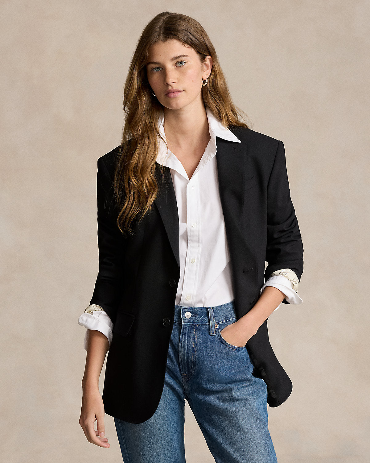 Ralph Lauren SingleBreasted Stretch Wool Blazer