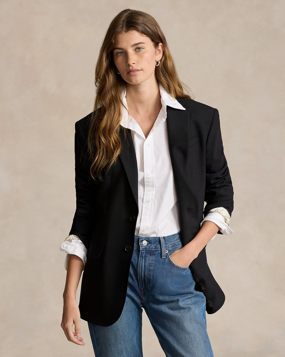 Ralph Lauren SingleBreasted Stretch Wool Blazer