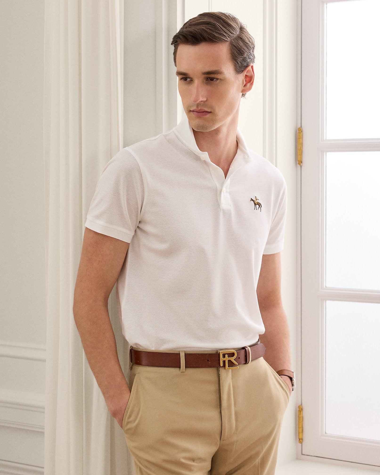 Ralph Lauren Custom Slim Fit Piqué Polo Shirt