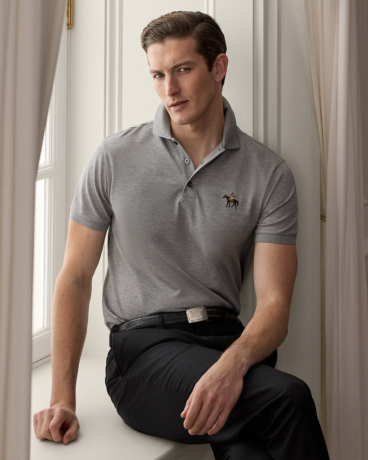 Ralph Lauren Custom Slim Fit Piqué Polo Shirt