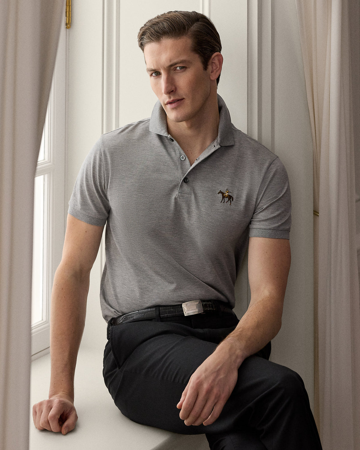 Ralph Lauren Custom Slim Fit Piqué Polo Shirt