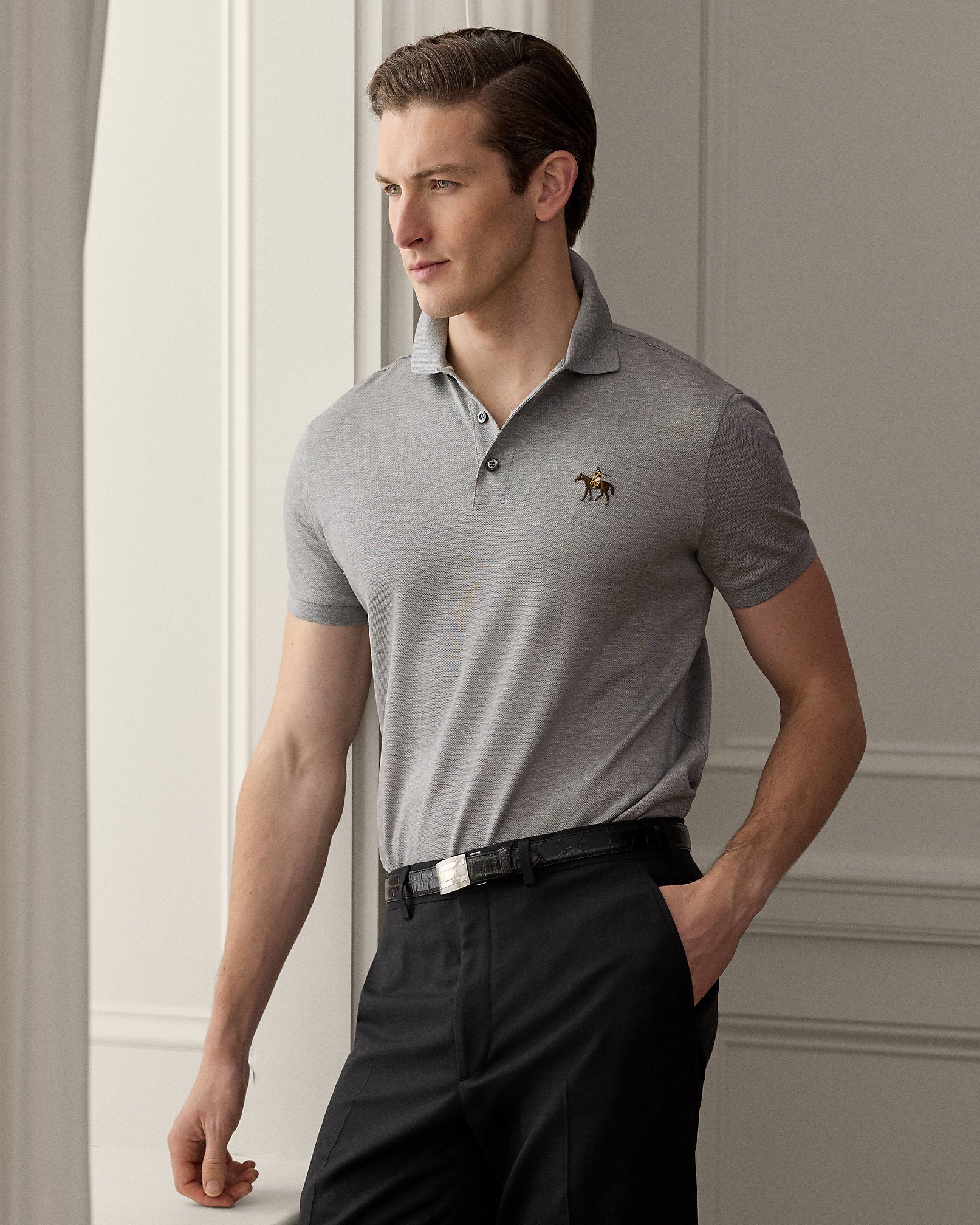 Ralph Lauren Custom Slim Fit Piqué Polo Shirt