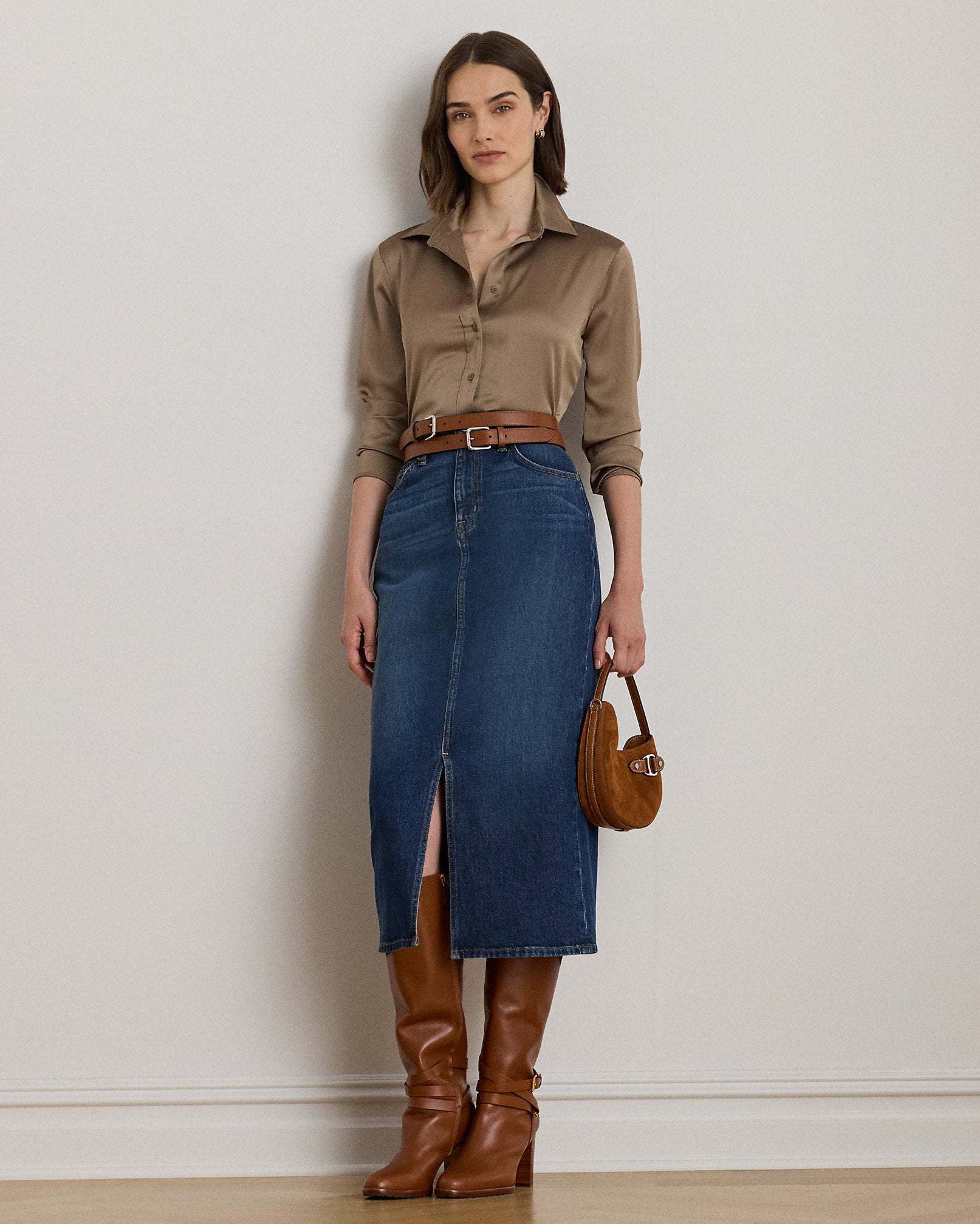Ralph Lauren Classic Fit Satin Charmeuse Shirt