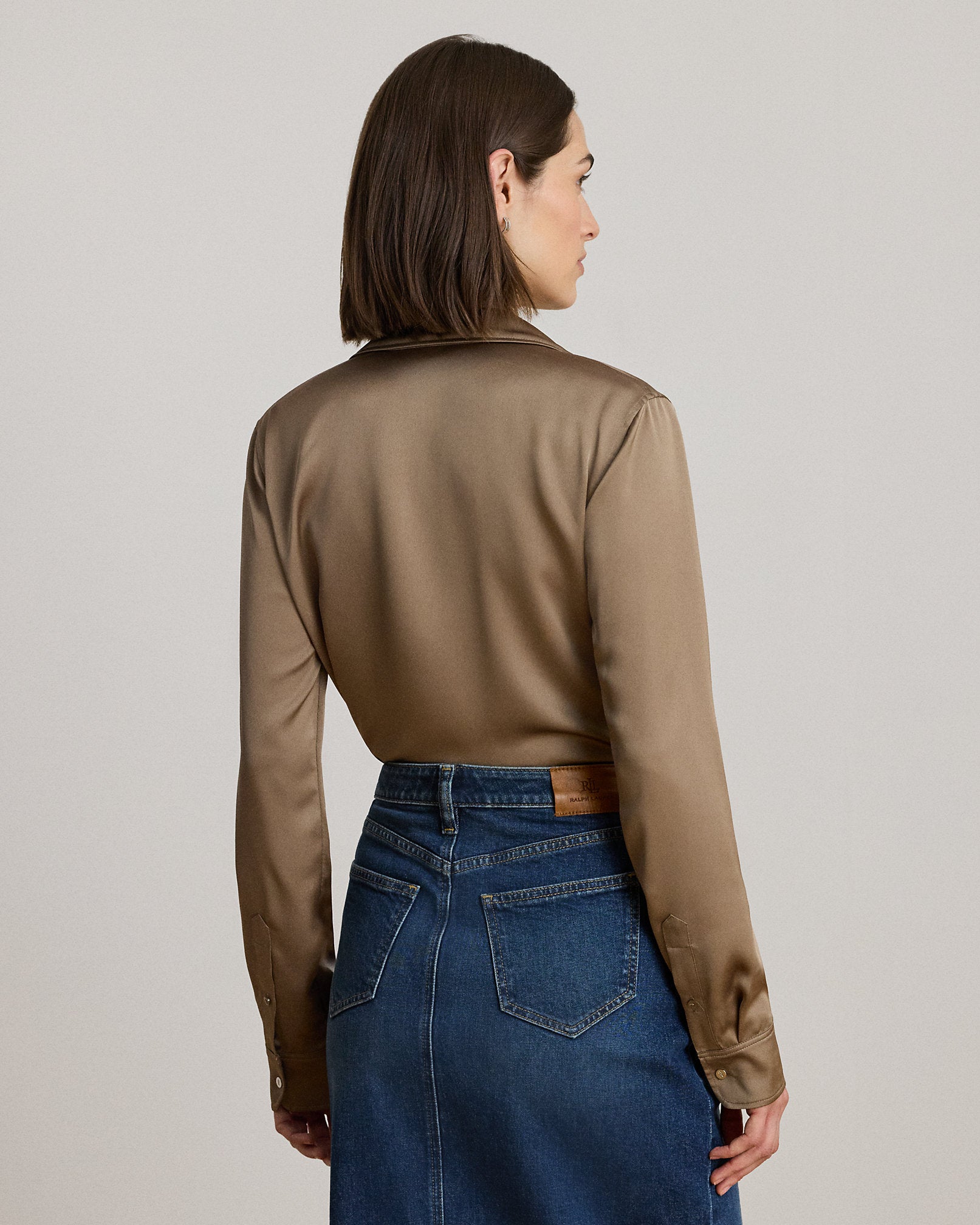 Ralph Lauren Classic Fit Satin Charmeuse Shirt
