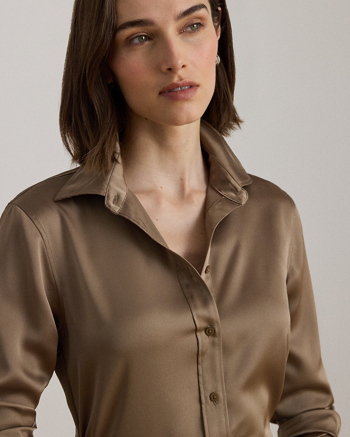 Ralph Lauren Classic Fit Satin Charmeuse Shirt