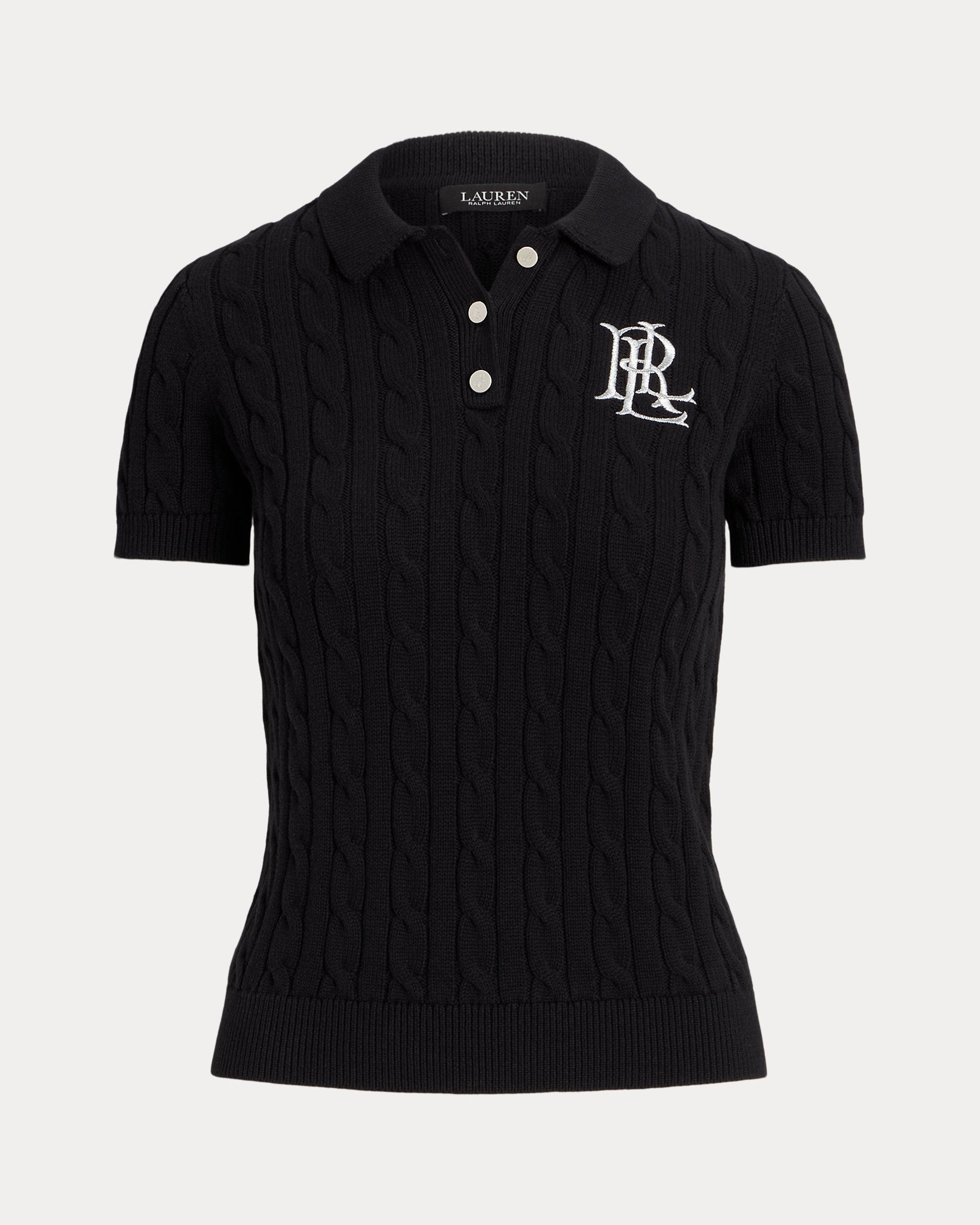 Ralph Lauren CableKnit Cotton Polo Sweater