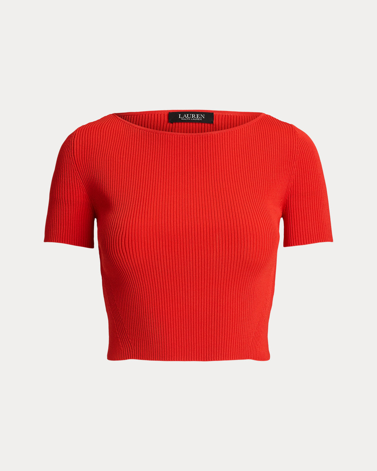 Ralph Lauren RibKnit Cropped ShortSleeve Sweater