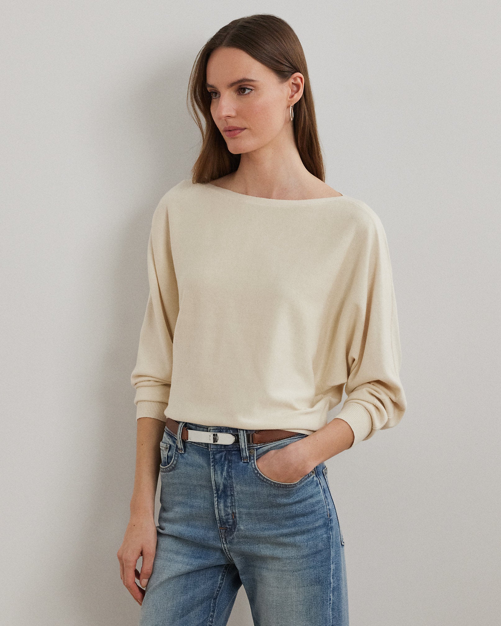 Ralph Lauren CottonBlend DolmanSleeve Sweater
