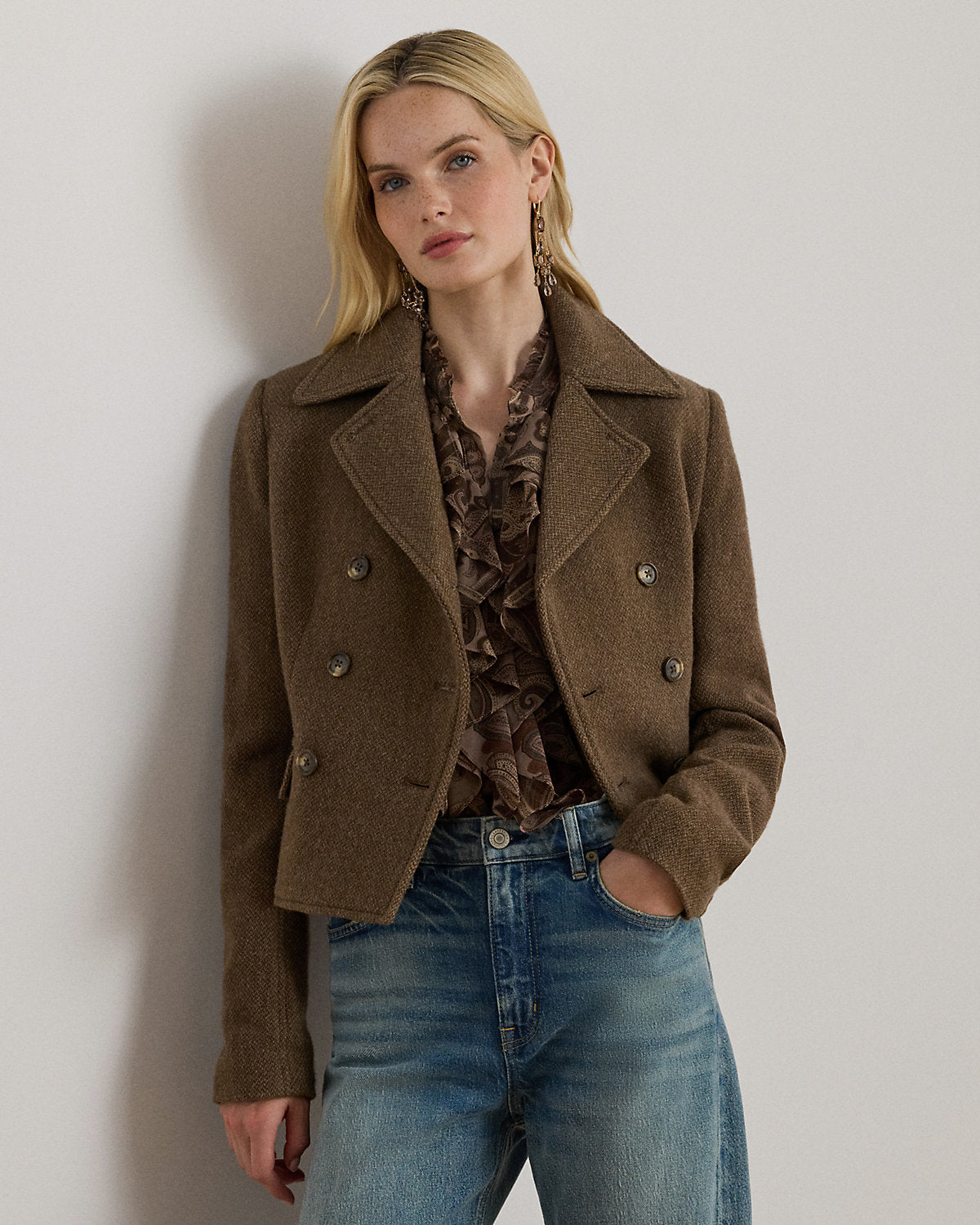 Ralph Lauren DoubleBreasted Herringbone Coat