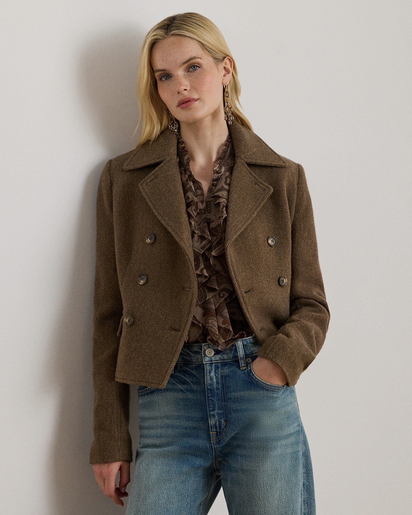 Ralph Lauren DoubleBreasted Herringbone Coat