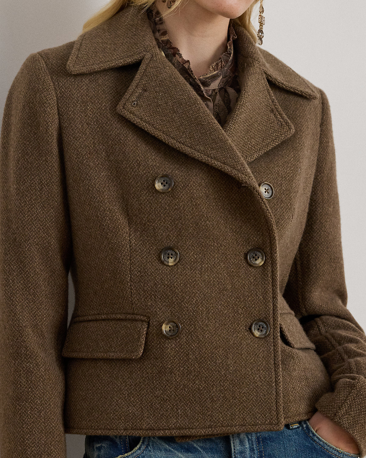 Ralph Lauren DoubleBreasted Herringbone Coat