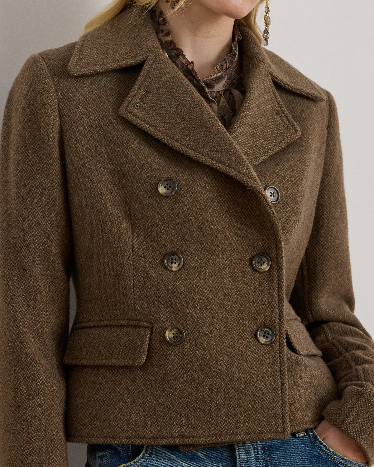 Ralph Lauren DoubleBreasted Herringbone Coat