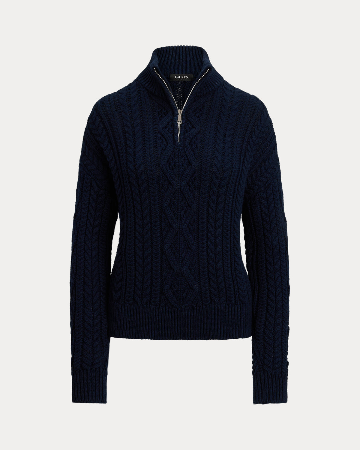 Ralph Lauren AranKnit Cotton QuarterZip Pullover