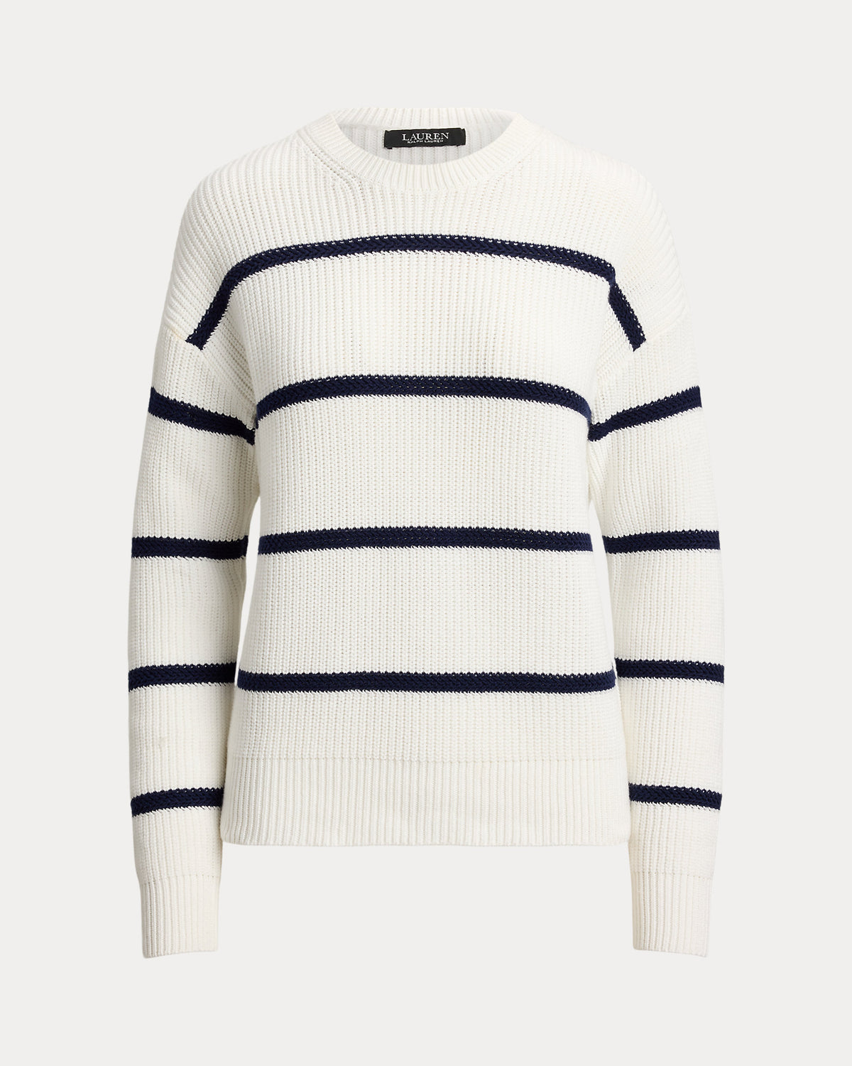 Ralph Lauren Striped RibKnit Cotton Crewneck Sweater