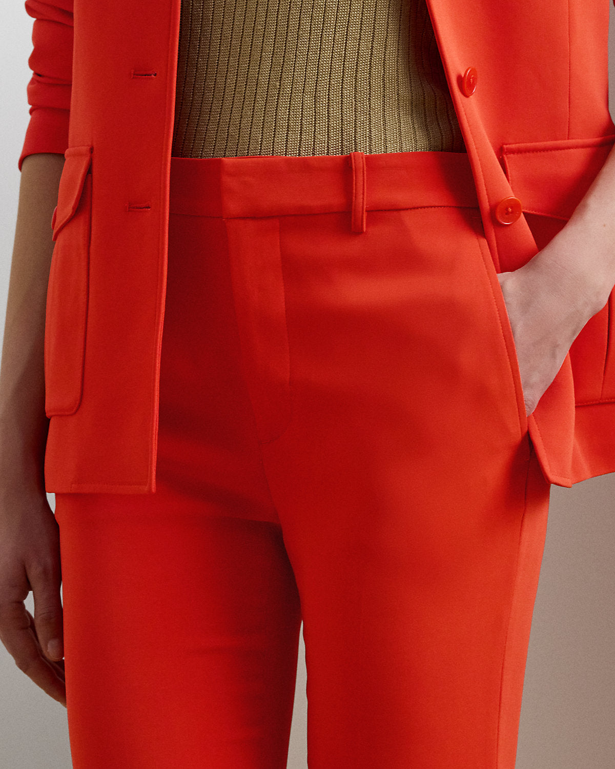 Ralph Lauren Stretch Cady Cropped Pant