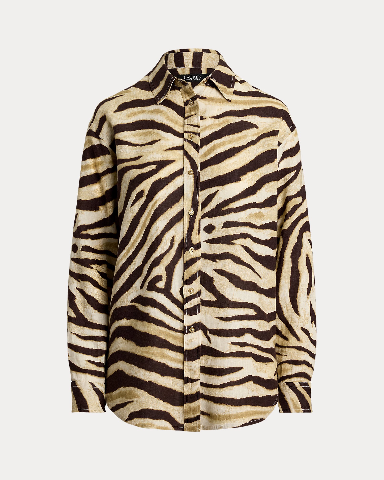 Ralph Lauren Relaxed Fit ZebraPrint Linen Shirt