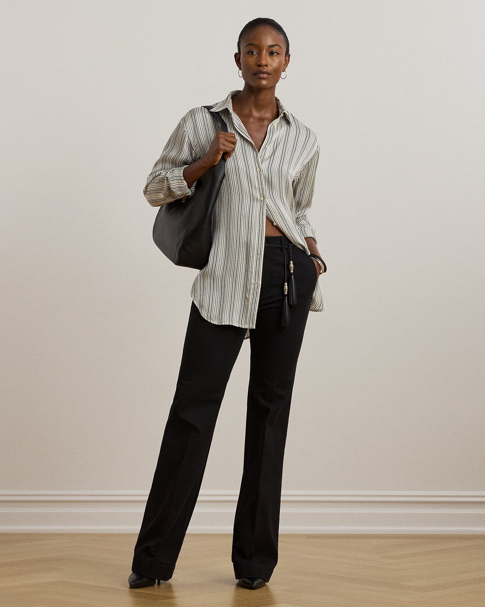 Ralph Lauren Relaxed Fit Striped Satin Shirt