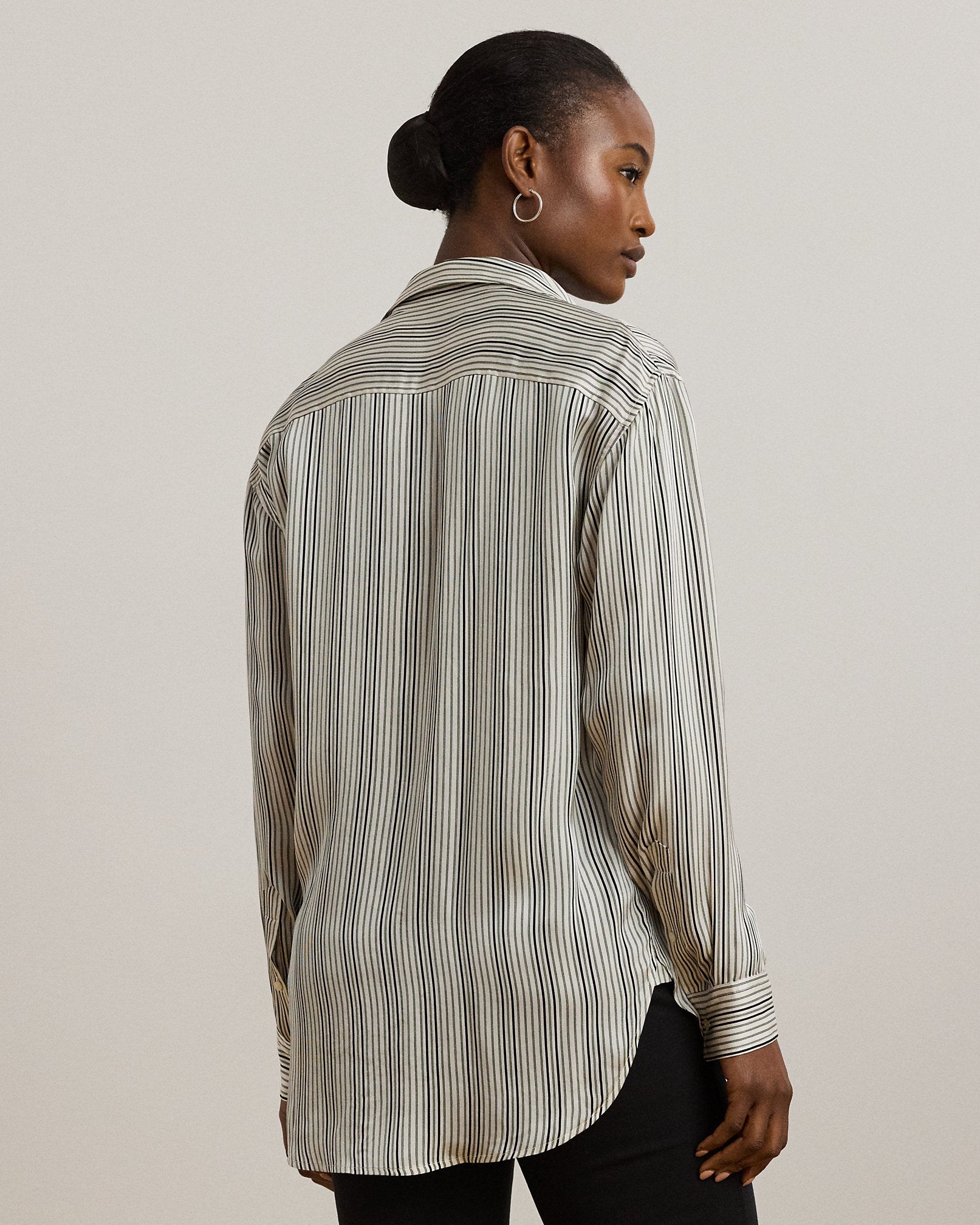 Ralph Lauren Relaxed Fit Striped Satin Shirt
