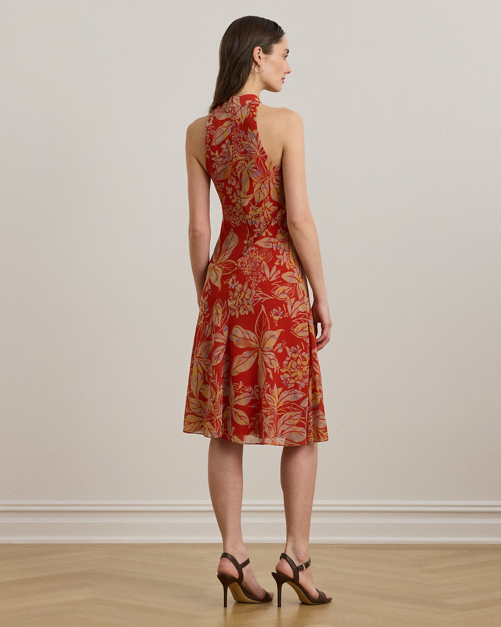Ralph Lauren Floral Georgette Halter Dress