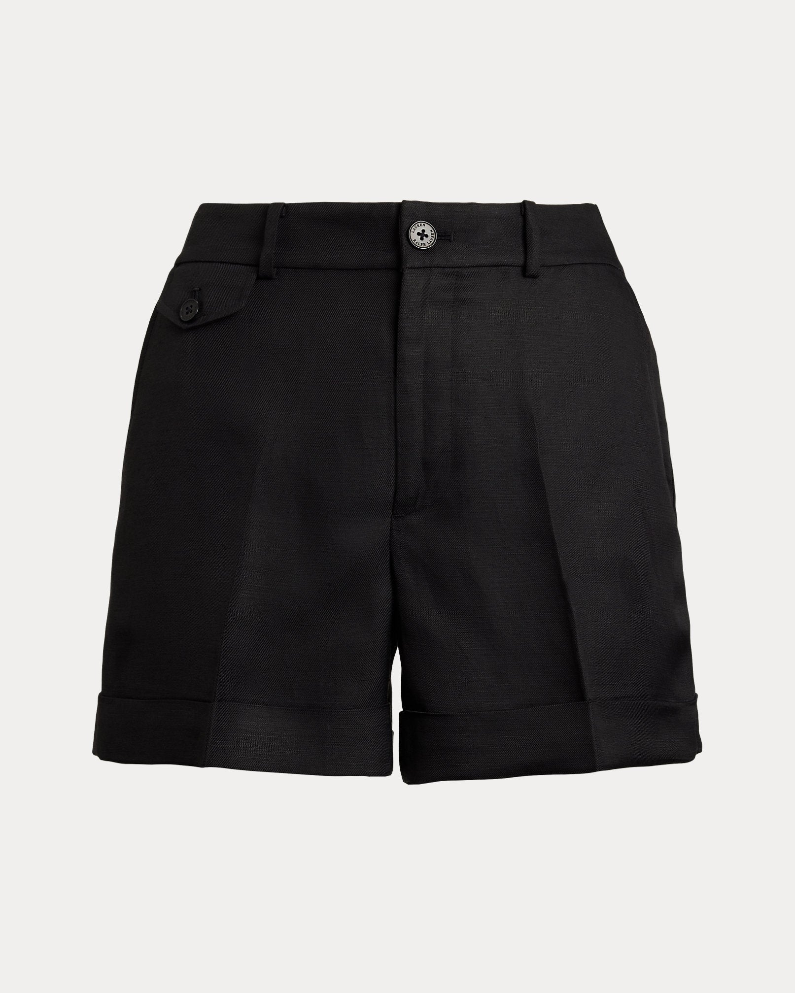 Ralph Lauren Pleated LinenBlend Twill Short