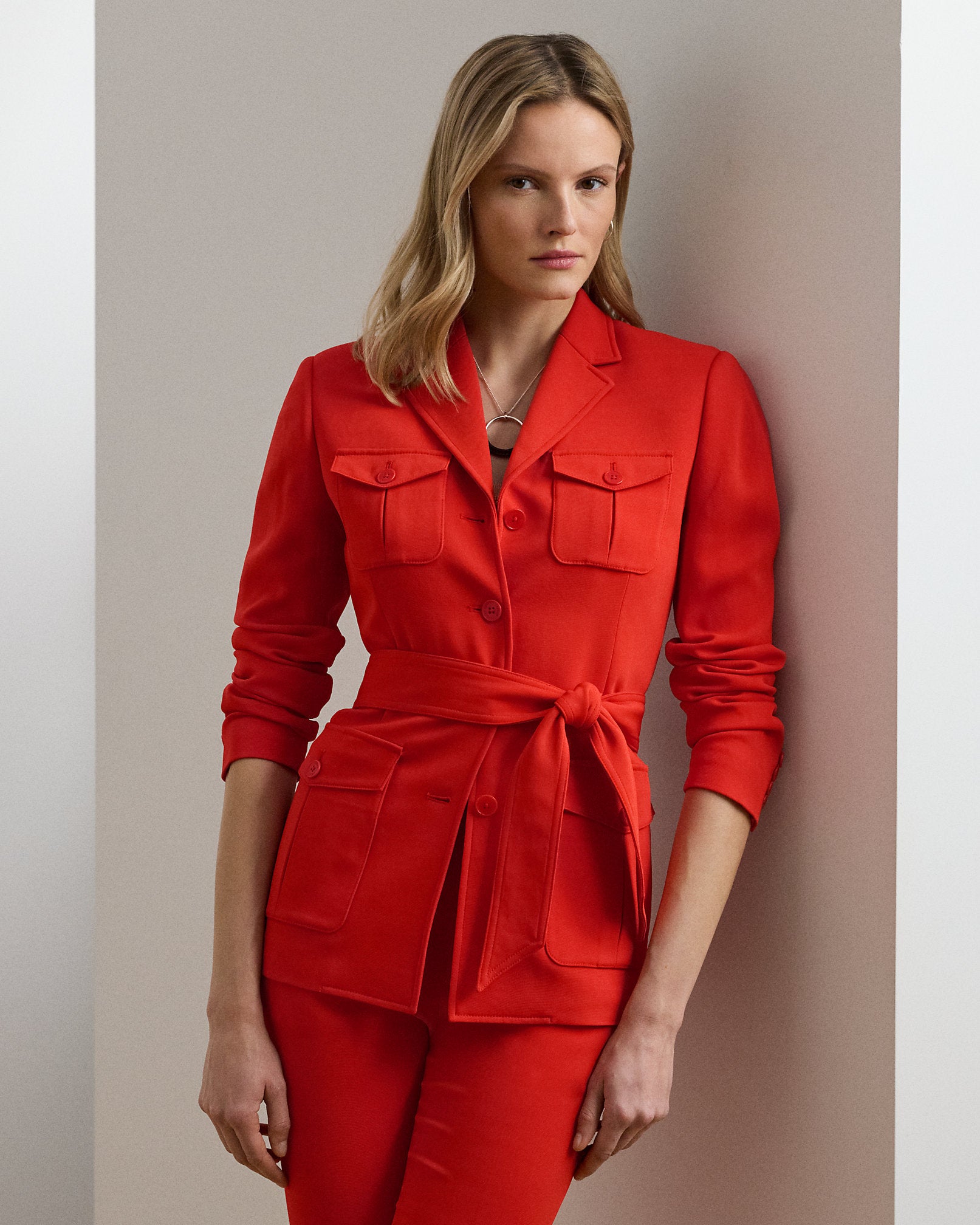Ralph Lauren Belted Stretch Cady Jacket