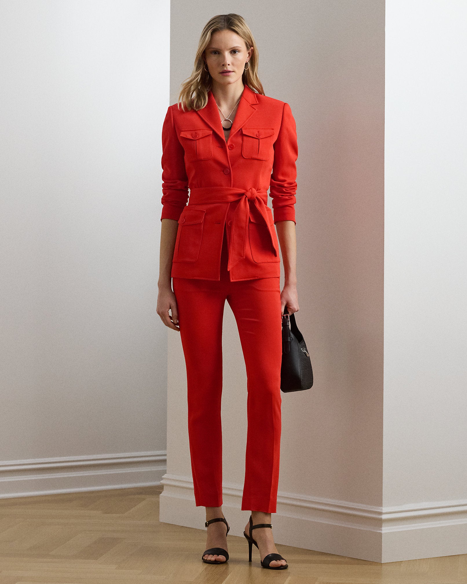Ralph Lauren Belted Stretch Cady Jacket