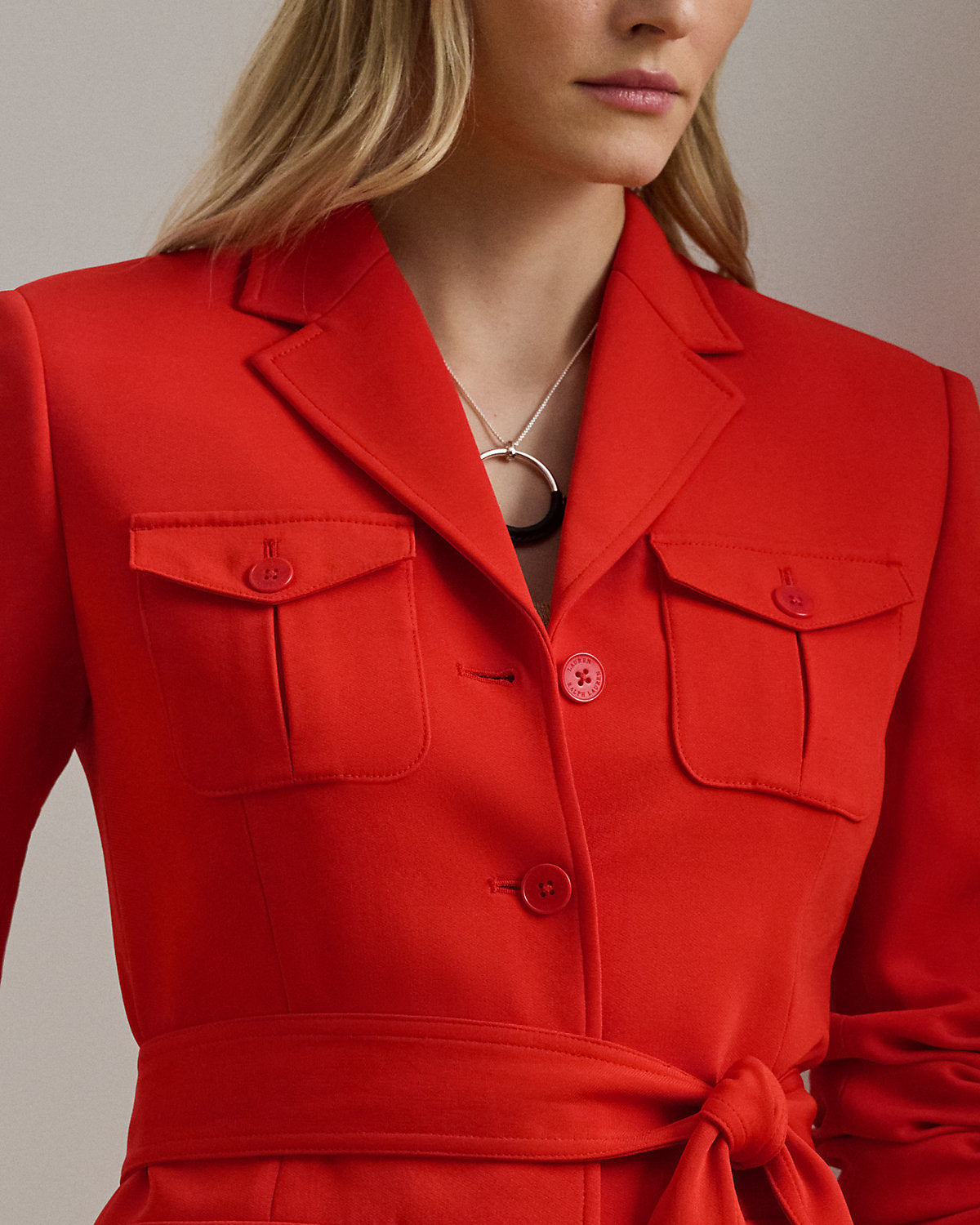 Ralph Lauren Belted Stretch Cady Jacket