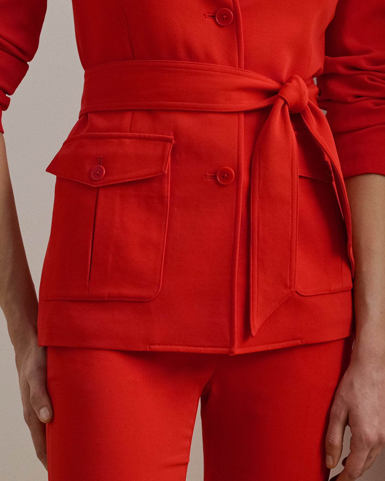 Ralph Lauren Belted Stretch Cady Jacket