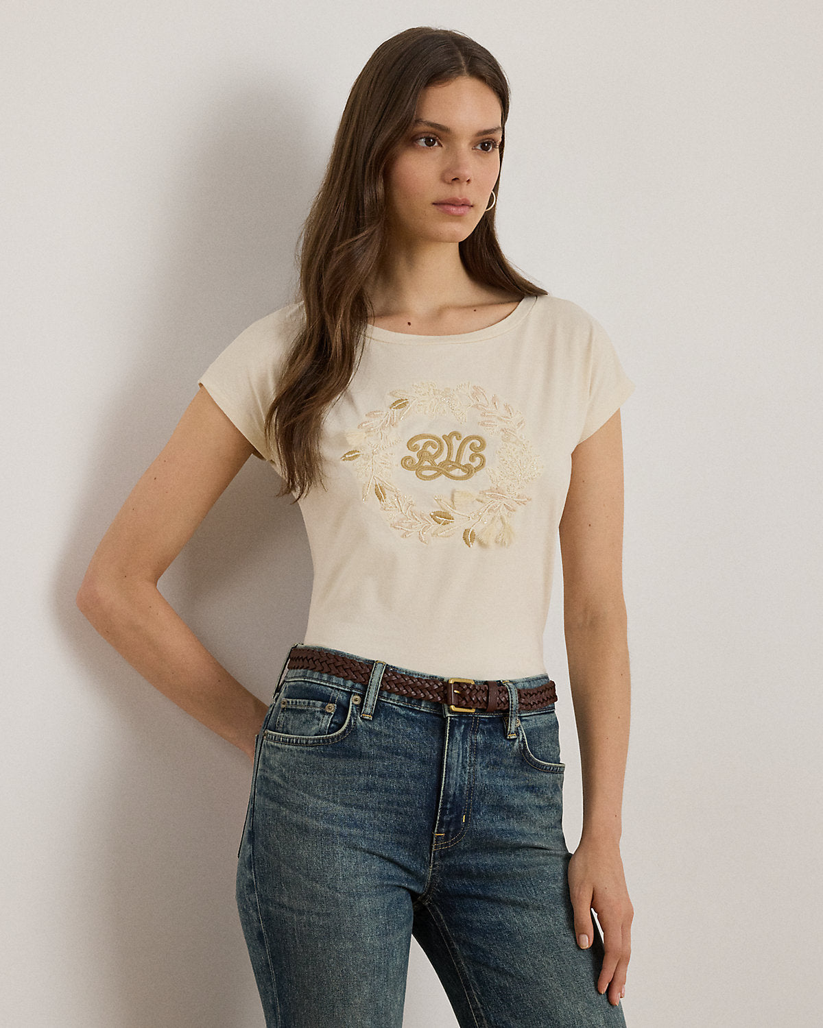 Ralph Lauren EmbroideredLogo Cotton Jersey Tee