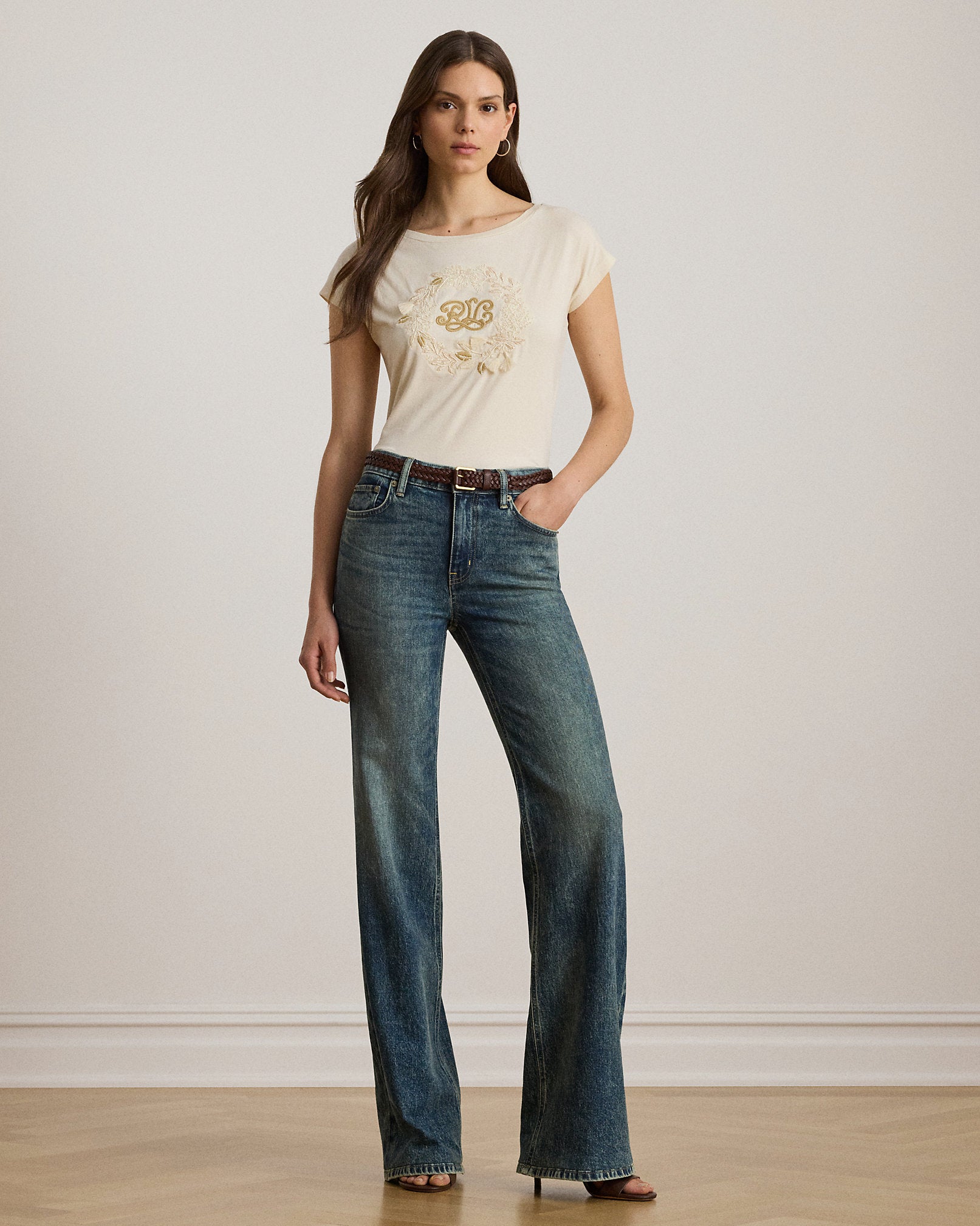 Ralph Lauren EmbroideredLogo Cotton Jersey Tee
