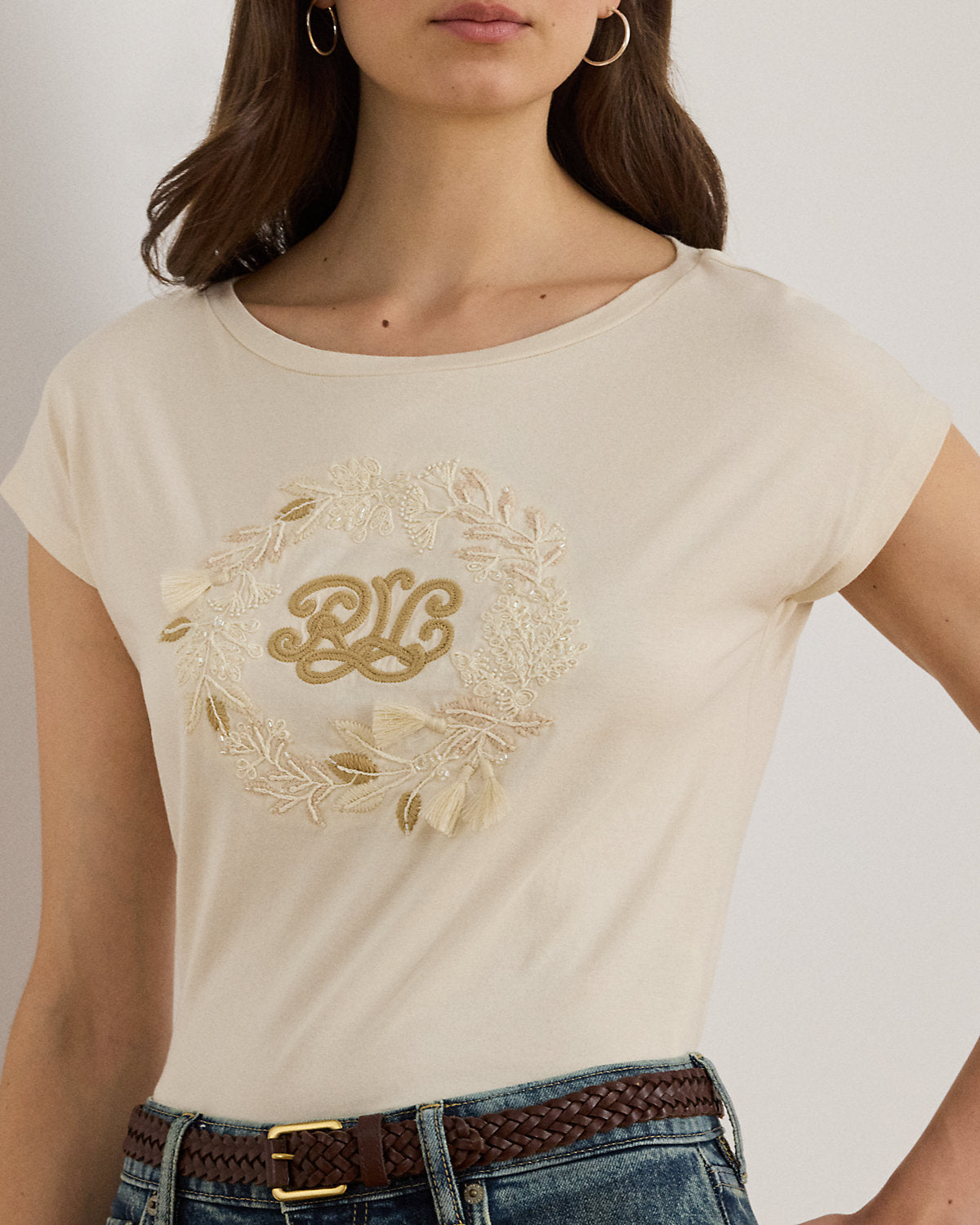 Ralph Lauren EmbroideredLogo Cotton Jersey Tee