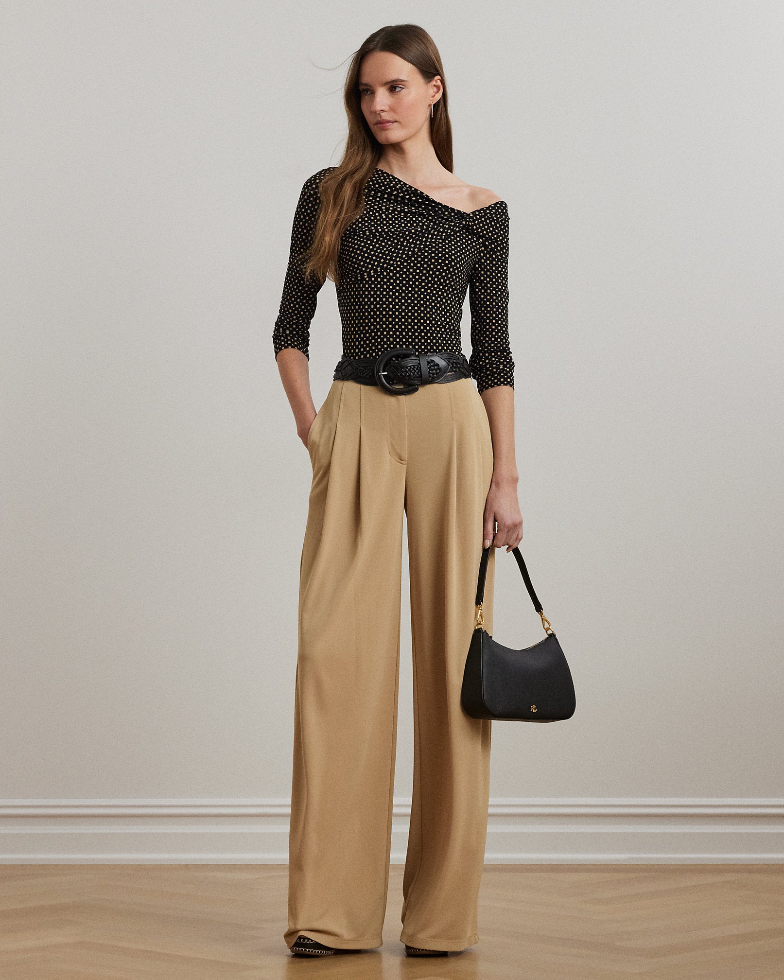 Ralph Lauren GeoPrint Jersey OfftheShoulder Top