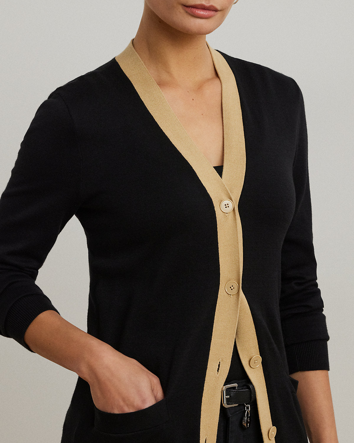 Ralph Lauren TwoTone CottonBlend Cardigan