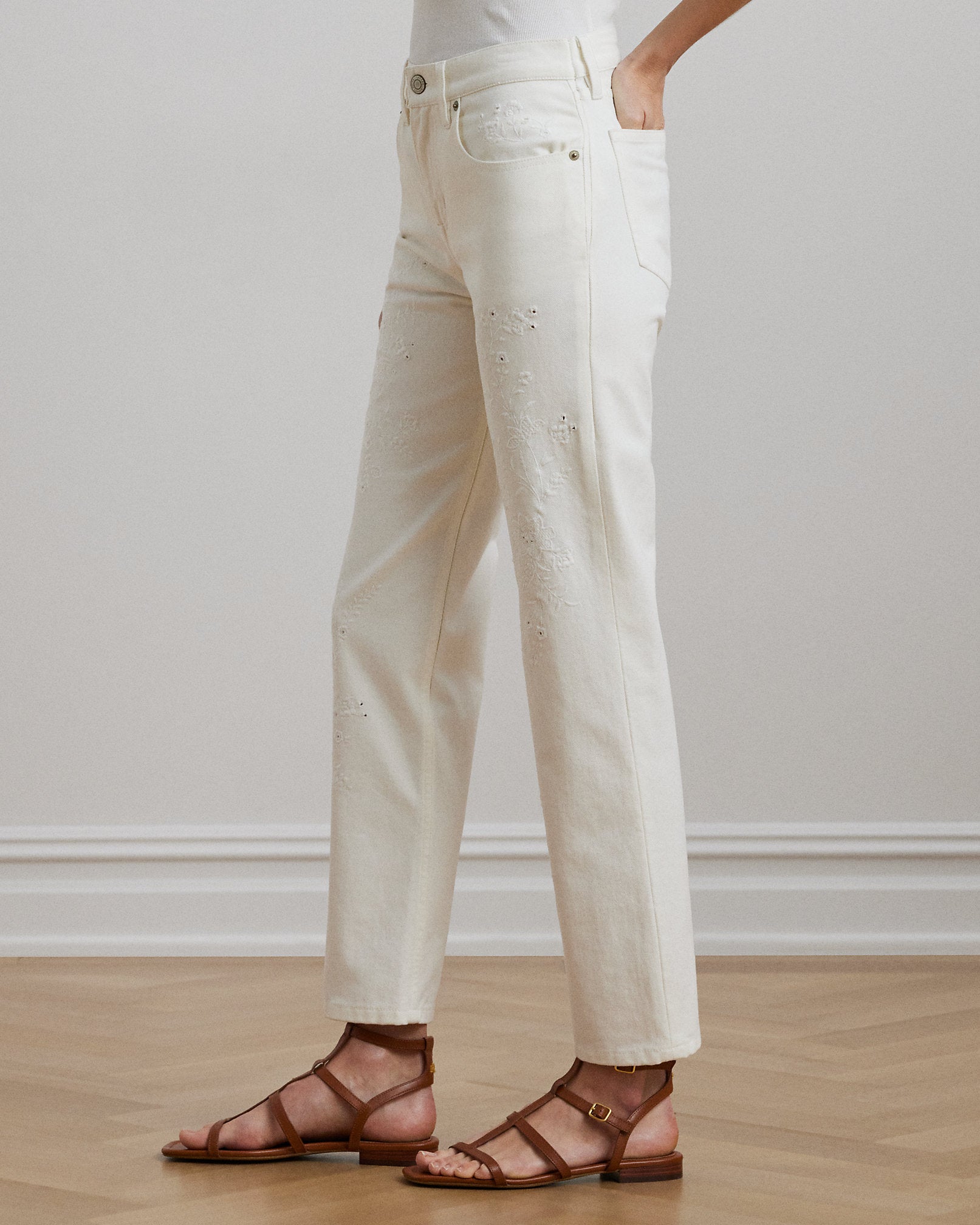 Ralph Lauren Embroidered Relaxed Tapered Jean