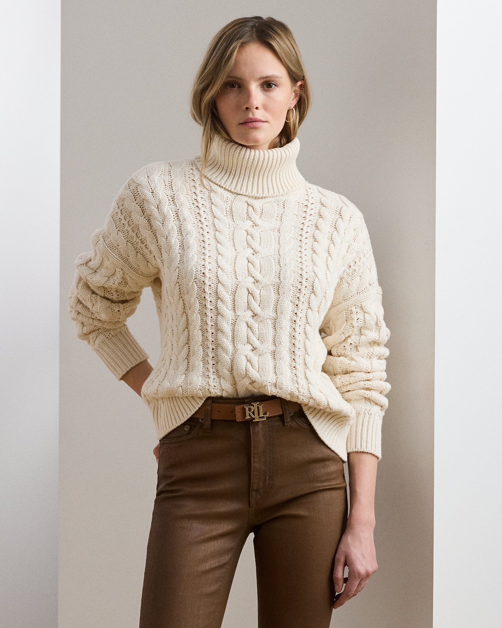 Ralph Lauren CableKnit Turtleneck Sweater