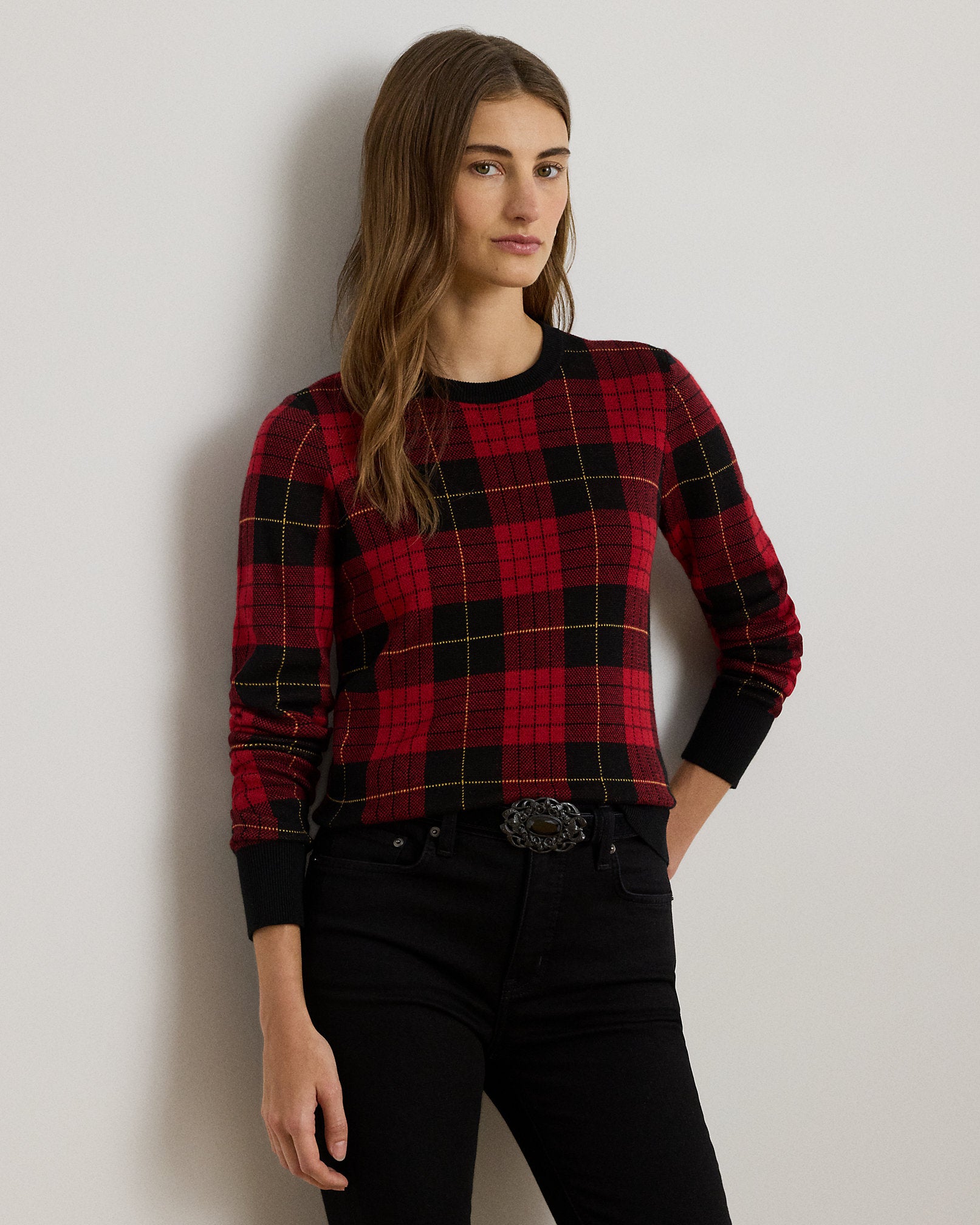 Ralph Lauren Plaid CottonBlend Sweater