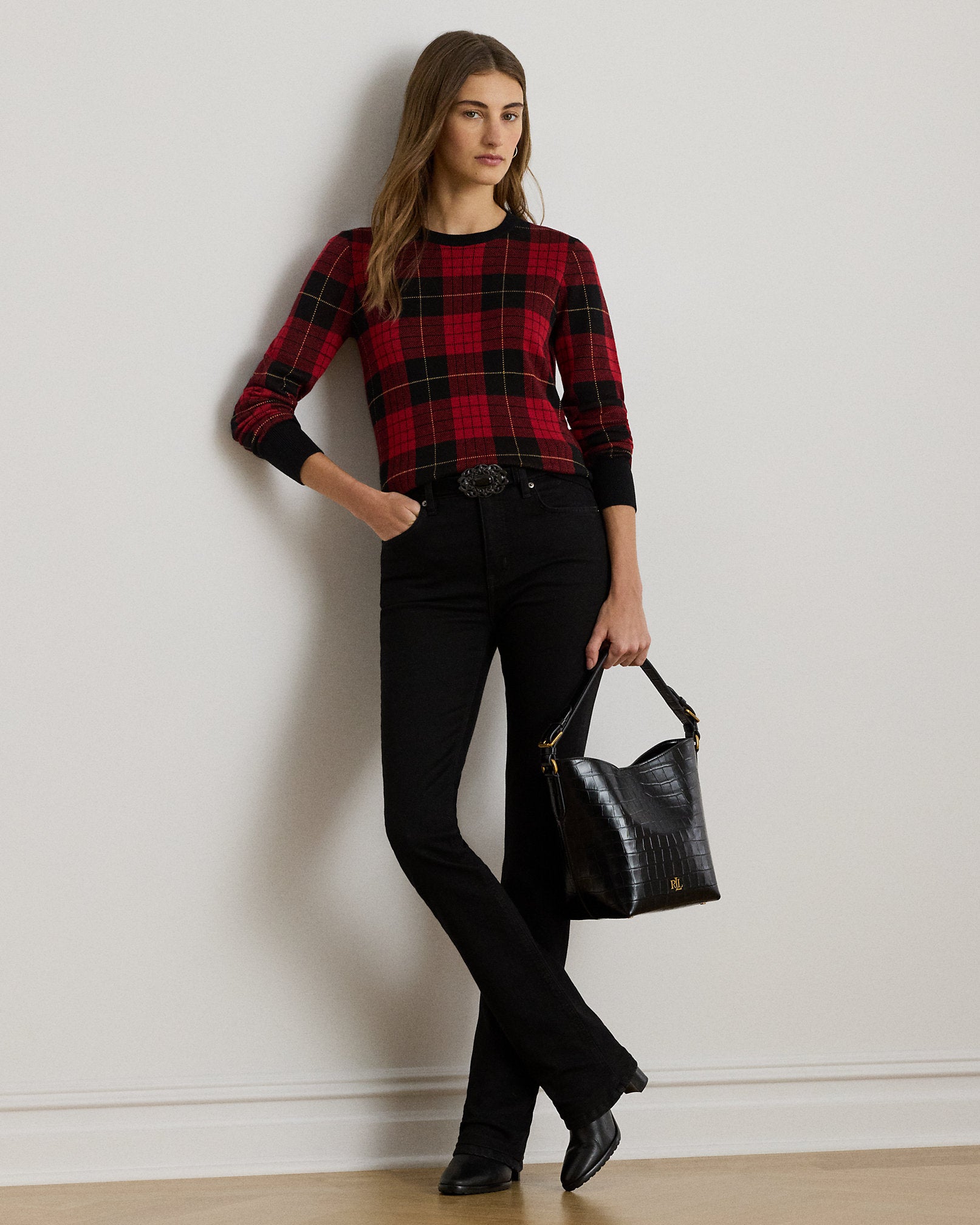 Ralph Lauren Plaid CottonBlend Sweater