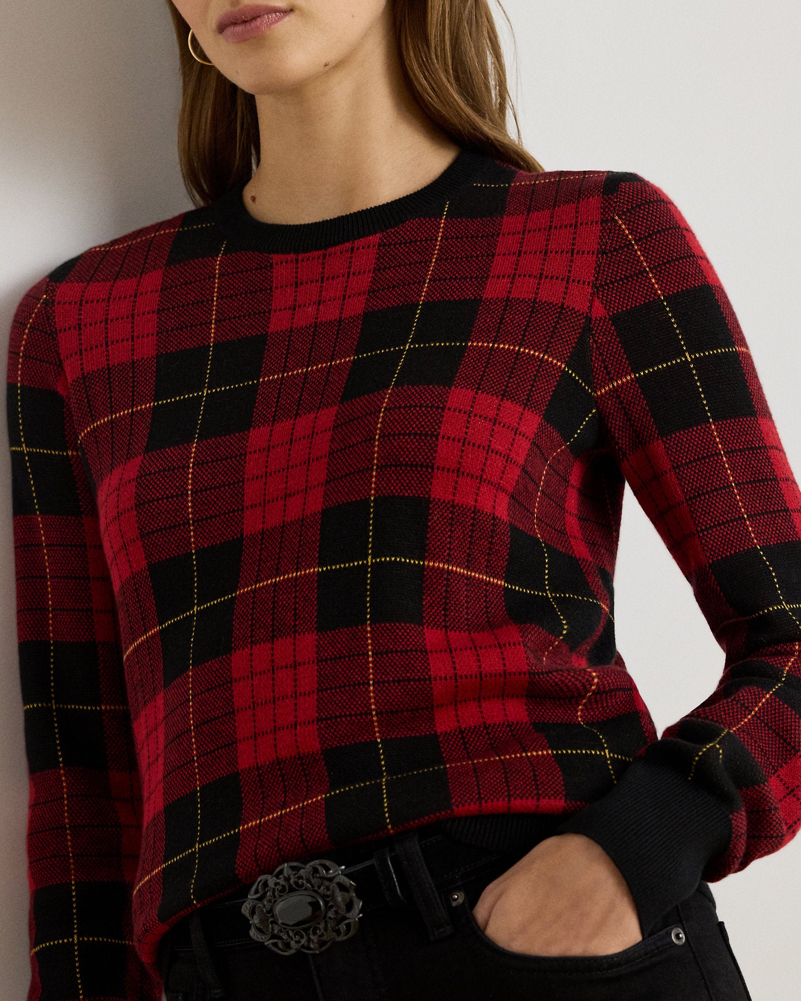 Ralph Lauren Plaid CottonBlend Sweater