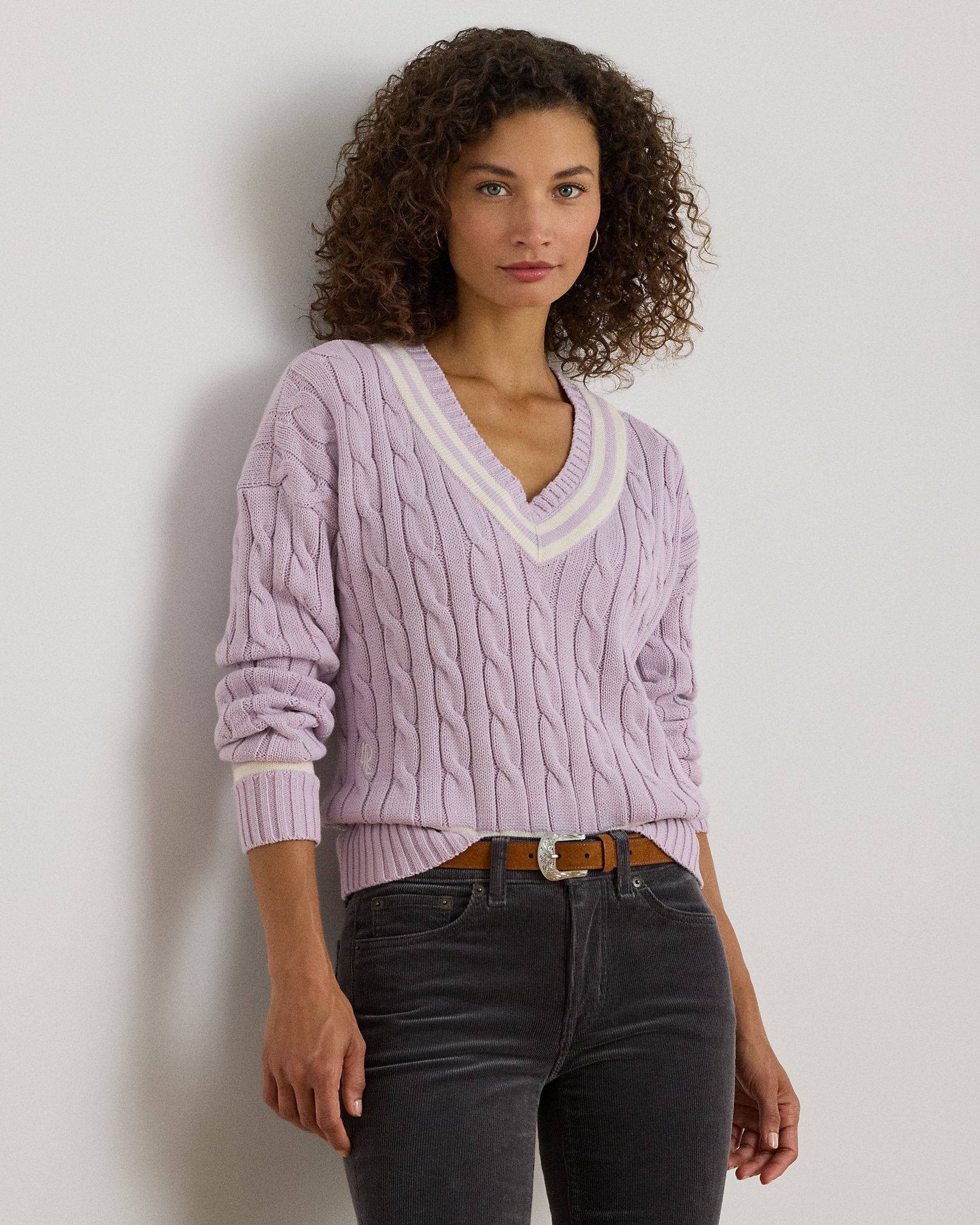 Ralph Lauren CableKnit Cotton Cricket Sweater