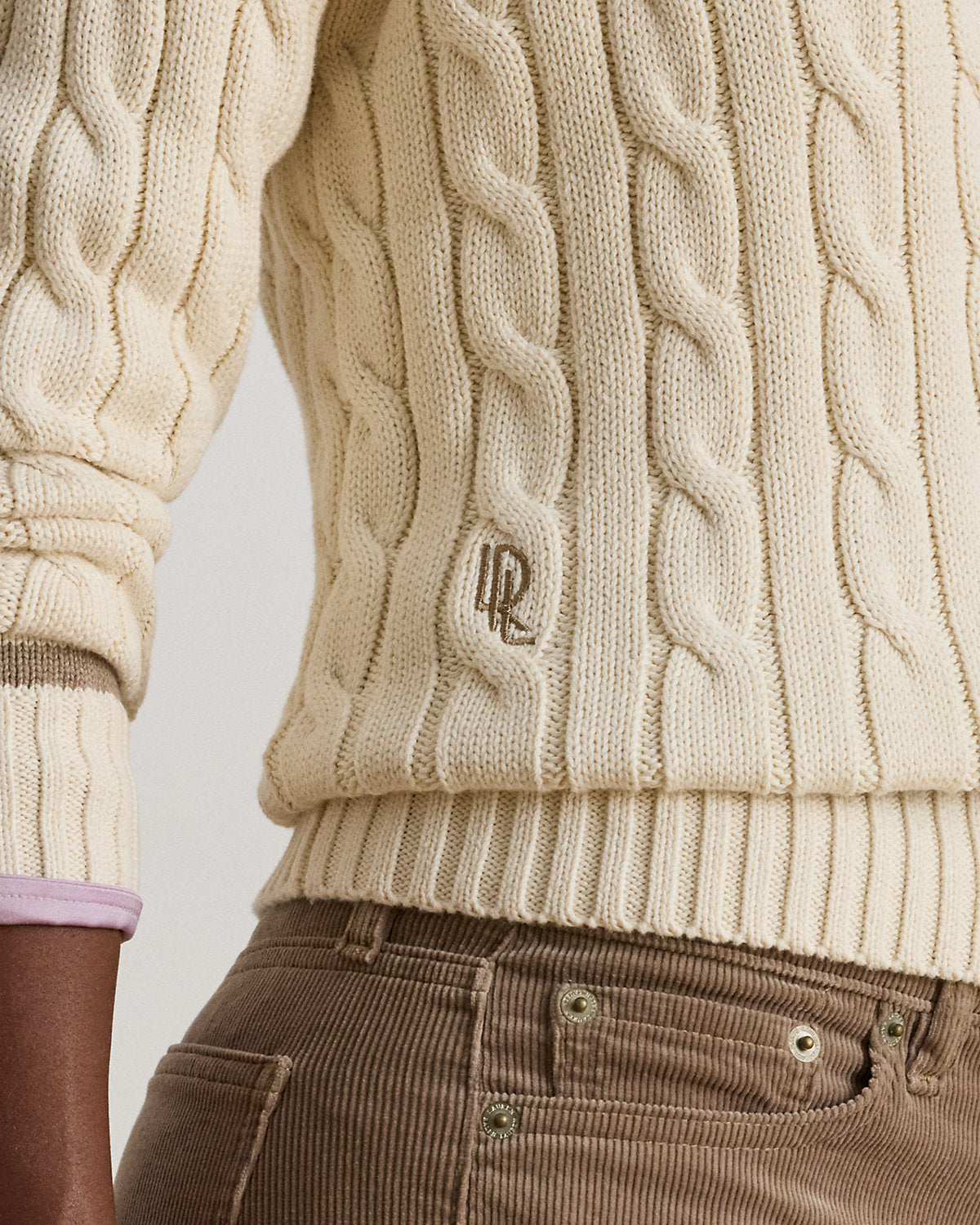 Ralph Lauren CableKnit Cotton Cricket Sweater