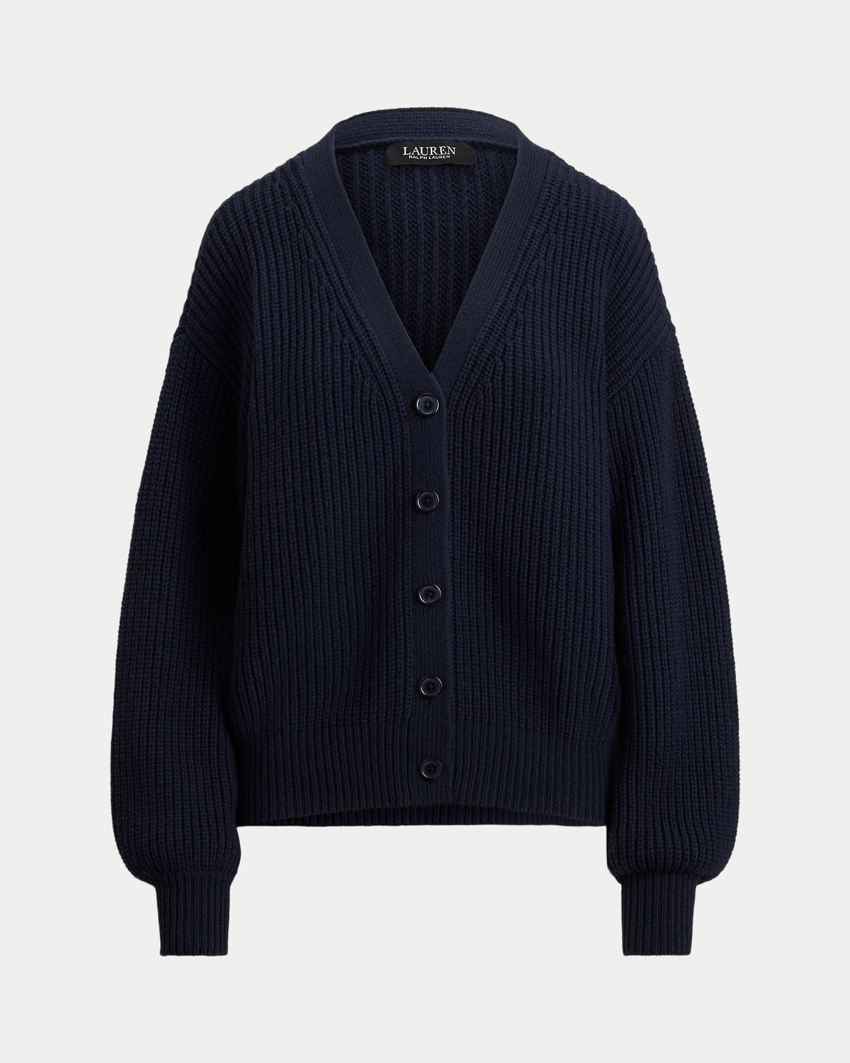 Ralph Lauren Ribbed WoolBlend VNeck Cardigan