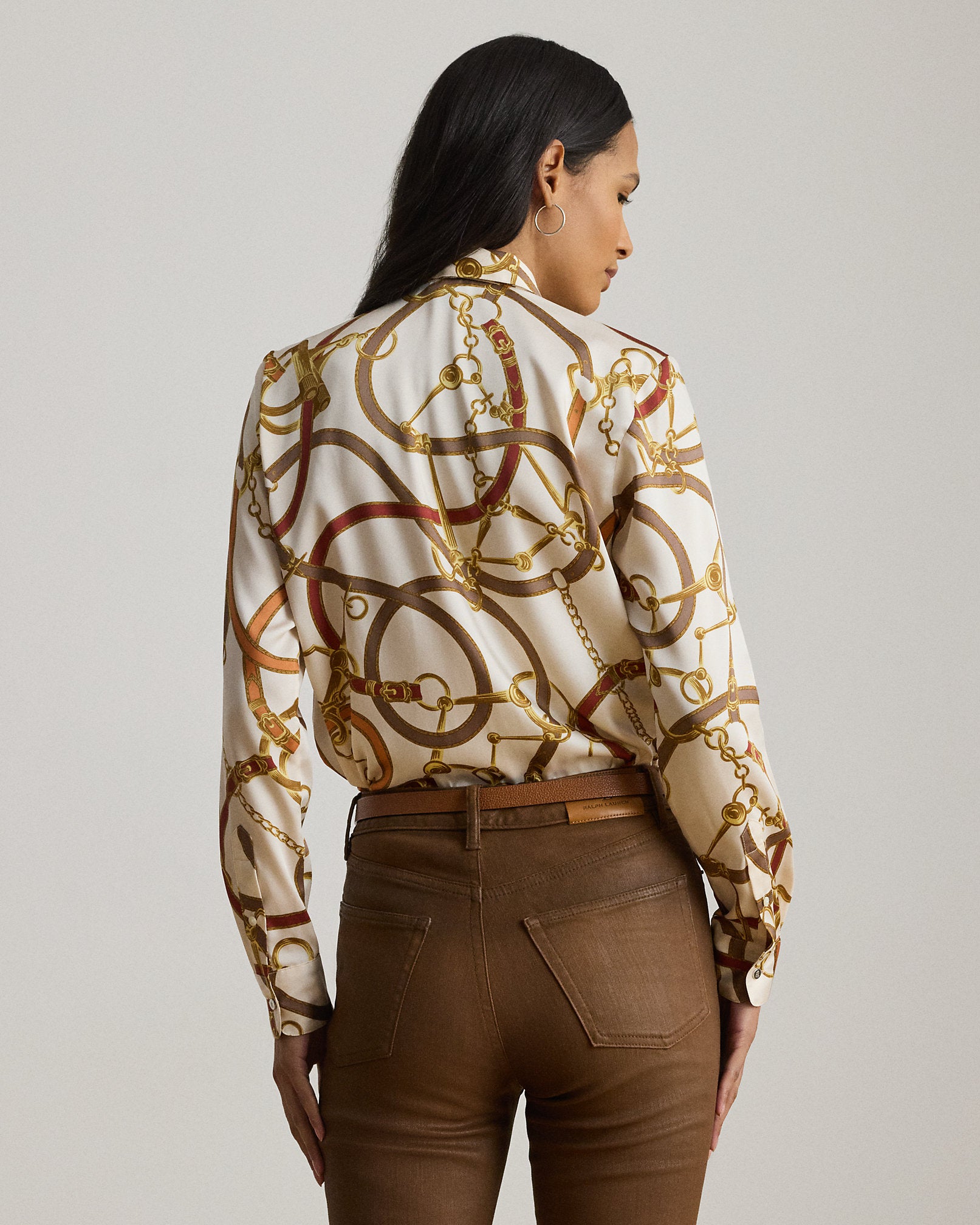 Ralph Lauren Classic Fit Print Twill TieNeck Shirt