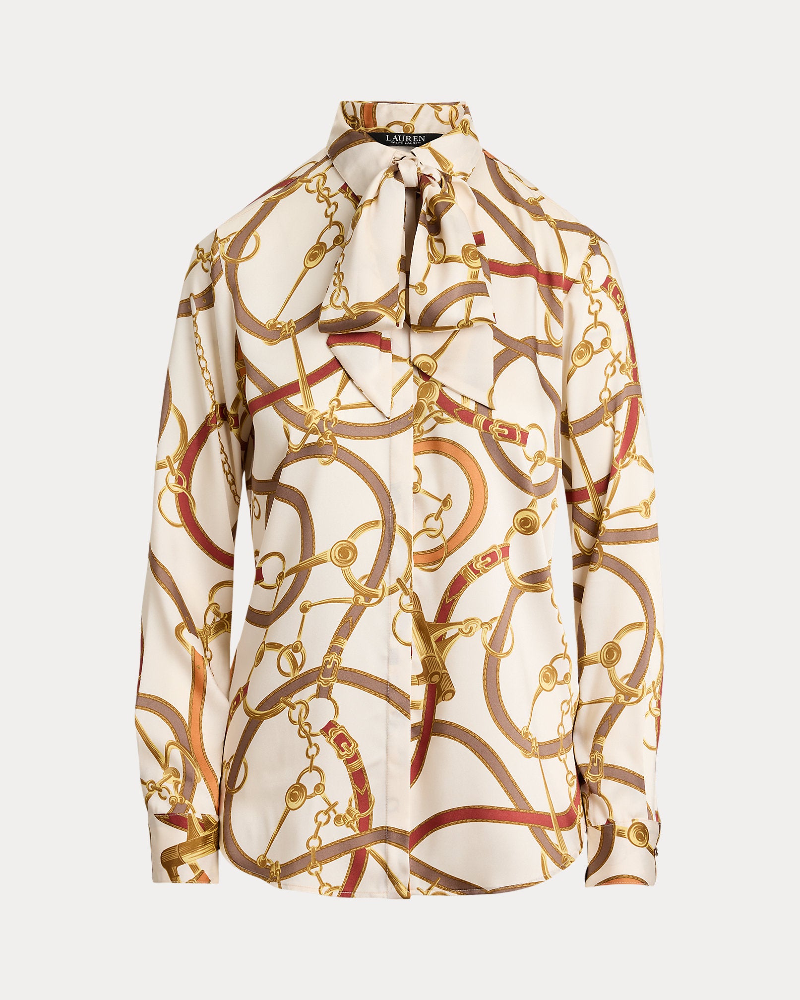 Ralph Lauren Classic Fit Print Twill TieNeck Shirt