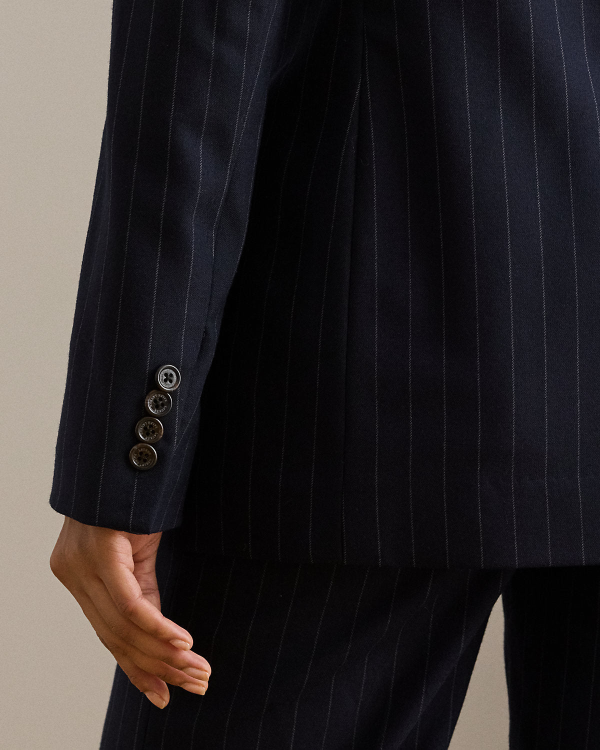 Ralph Lauren DoubleBreasted Pinstripe Twill Blazer