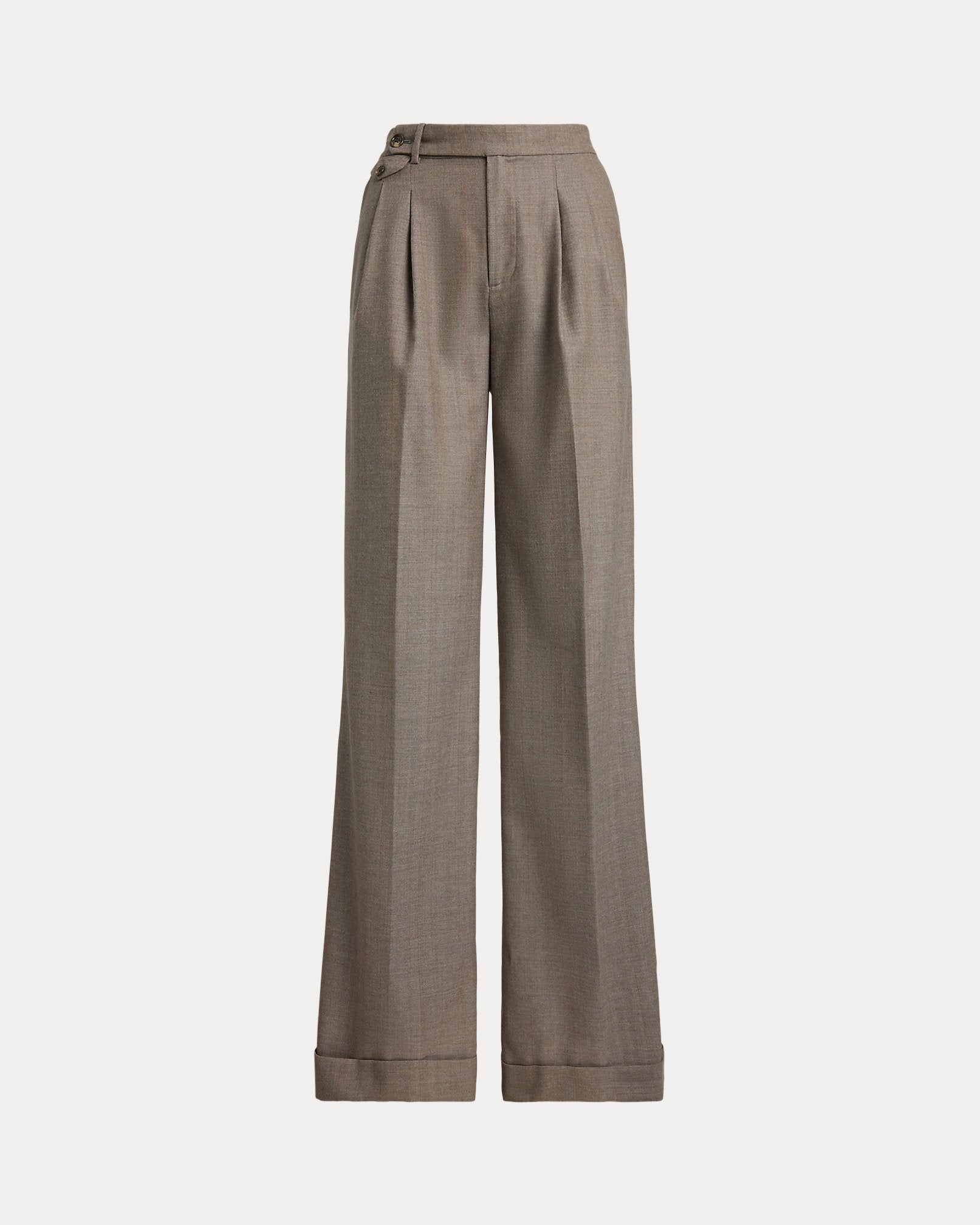 Ralph Lauren Pleated Wool Herringbone WideLeg Pant