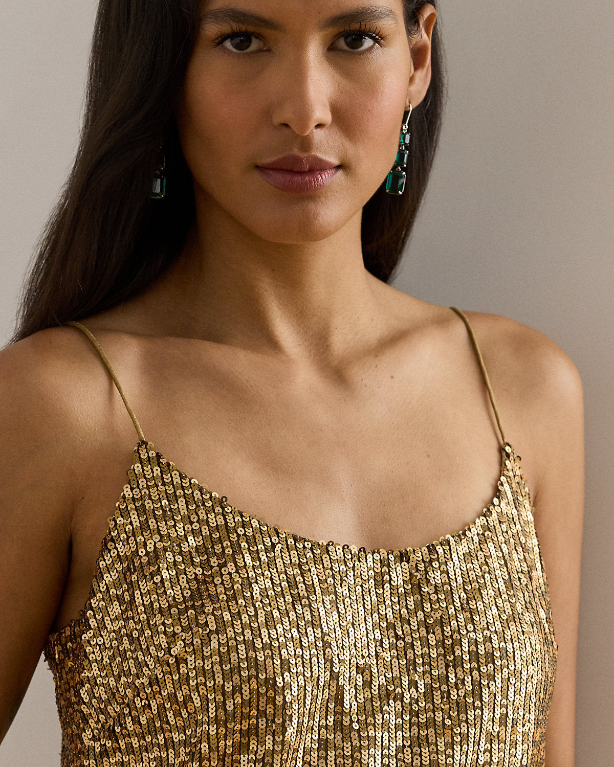 Ralph Lauren Sequined Mesh Camisole