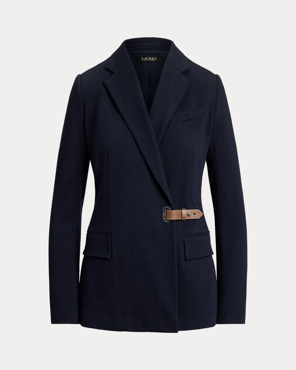 Ralph Lauren BuckleTrim Herringbone Jacquard Blazer