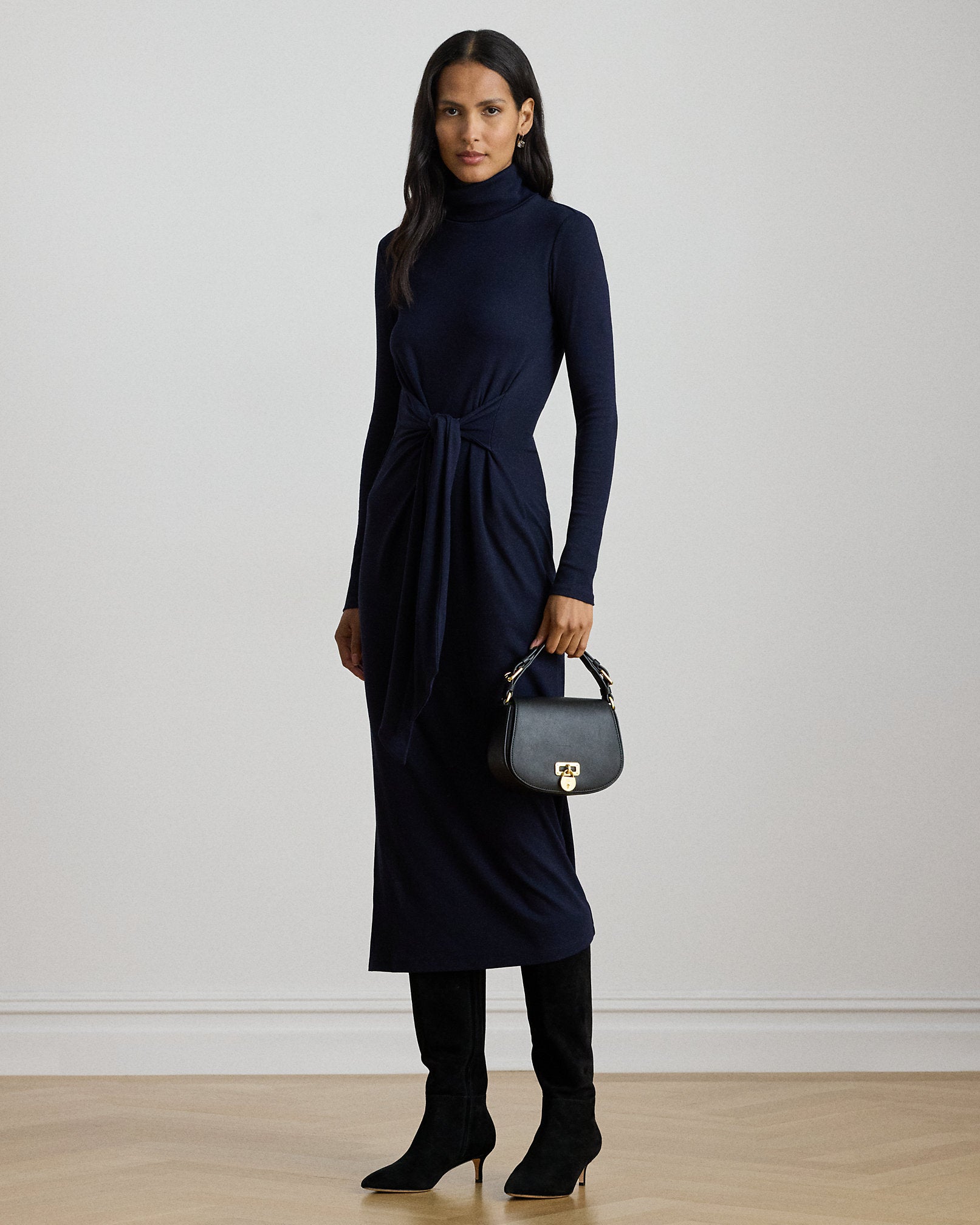 Ralph Lauren TieFront Turtleneck Dress