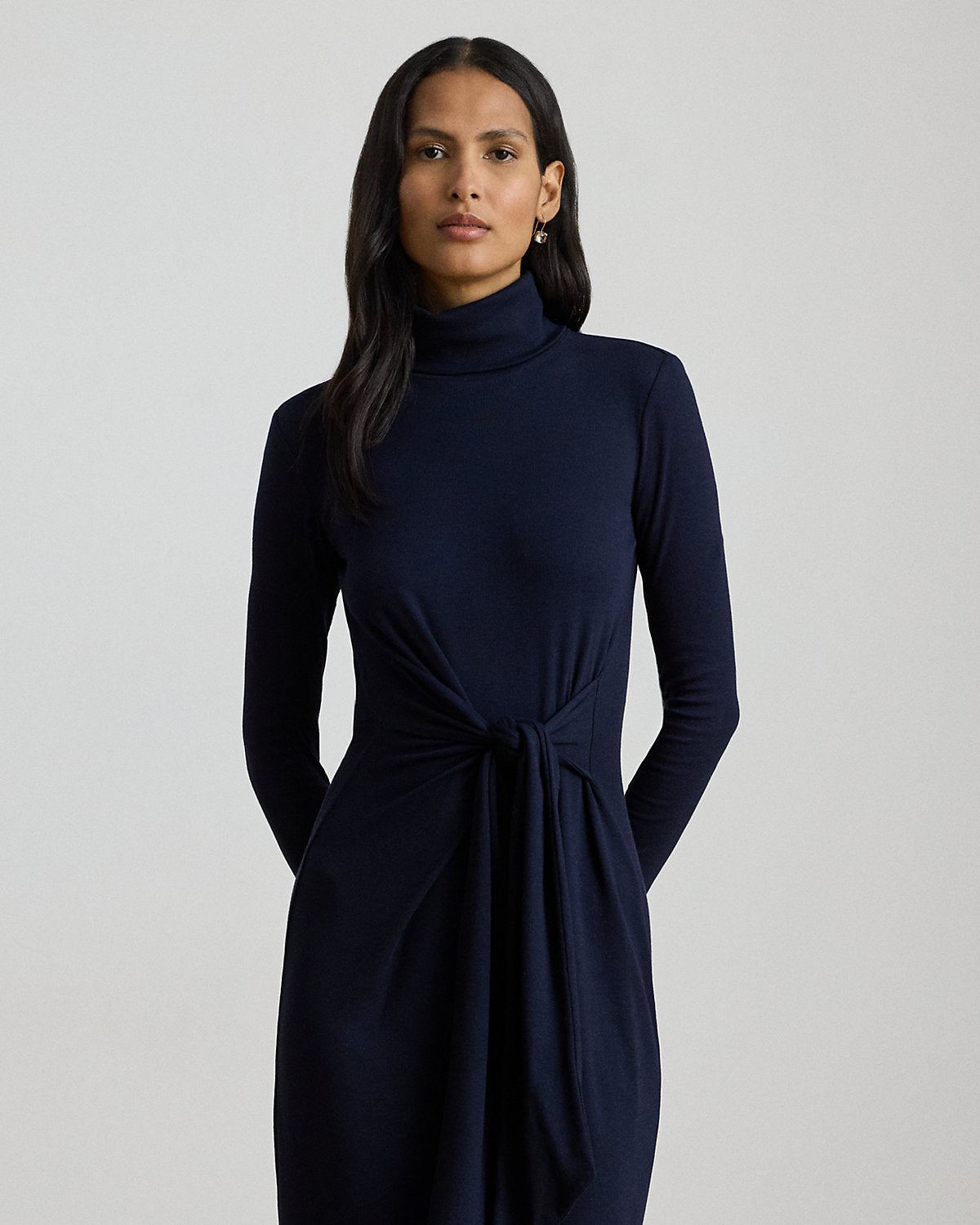 Ralph Lauren TieFront Turtleneck Dress